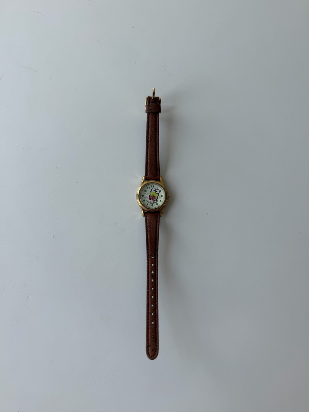 USED Sanrio Kero Kero Keroppi Fun Watch Vintage Collectible W/ Leather Strap